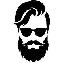 Berber Kafası Oto Özel Yeni Sticker Siyah 25 x 42 cm