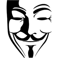 Maske Oto Özel Yeni Sticker Siyah 25 x 32 cm