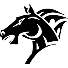 At Kafası Model 2 Oto Özel Yeni Sticker Siyah 25 x 22 cm