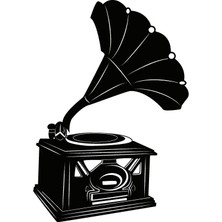 Nostaljik Gramofon Oto Özel Yeni Sticker 25 x 35 cm