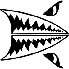 Köpekbalığı Diş Oto Özel Yeni Sticker 25 x 22 cm