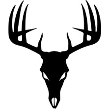 Boynuzlu Geyik Kafası Oto Özel Yeni Sticker Siyah 25 x 30 cm