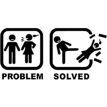 Problem Solved Oto Özel Yeni Sticker Siyah 30 x 15 cm