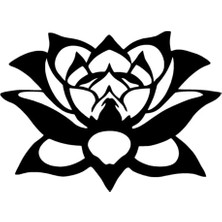 Lotus Çiçeği Oto Özel Yeni Sticker Siyah 30 x 21 cm