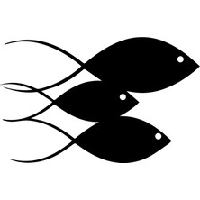 Balık Ailesi Oto Özel Yeni Sticker 25 x 15 cm