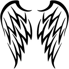 Kanatlar Oto Özel Yeni Sticker Siyah 25 x 25 cm