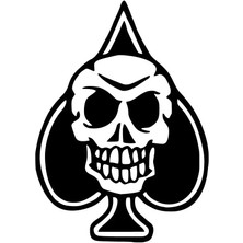 Maça Kurukafa Oto Özel Yeni Sticker Siyah 25 x 32 cm