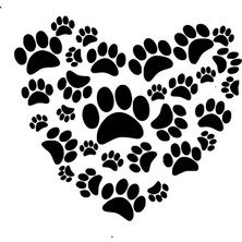 Patilerden Kalp Oto Özel Yeni Sticker Siyah 30 x 30 cm