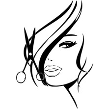 Bayan Kuaför Oto Özel Yeni Sticker Siyah 20 x 28 cm