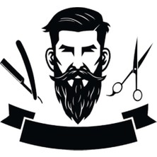 Erkek Kuaför Oto Özel Yeni Sticker 30 x 27 cm