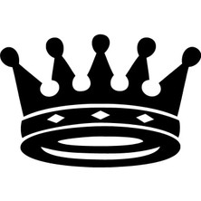 Kral Tacı Model 3 Oto Özel Yeni Stickerr Siyah 25 x 25 cm