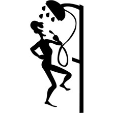 Duş Alan Adam Oto Özel Yeni Sticker Siyah 20 x 40 cm