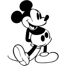 Sevimli Fare Ayakta Oto Özel Yeni Sticker Siyah 25 x 32 cm