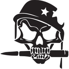 Asker Kurukafa Oto Özel Yeni Sticker 25 x 25 cm