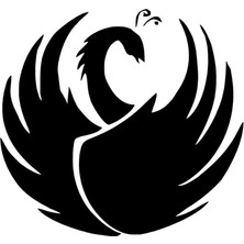 Kanatlı Kuğu Oto Özel Yeni Sticker Siyah 25 x 22 cm