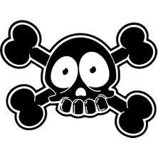 Kurukafa Tehlike Oto Özel Yeni Sticker Siyah 30 x 21 cm