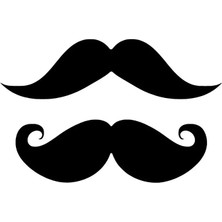 Bıyık Seti Oto Özel Yeni Sticker Siyah 30 x 18 cm