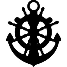 Çapa ve Dümen Oto Özel Yeni Sticker Siyah 25 x 30 cm