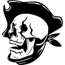 Kurukafa Korsan Oto Özel Yeni Sticker Siyah 30 x 33 cm