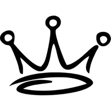 Kral Tacı Model 2 Oto Özel Yeni Sticker Siyah 25 x 17 cm