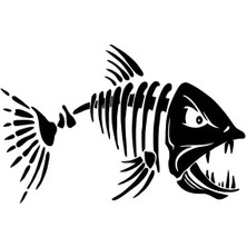 Pirana Balık Oto Özel Yeni Sticker Siyah 25 x 15 cm