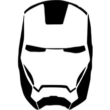 Ironman Kafası Oto Özel Yeni Sticker Siyah 25 x 37 cm