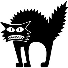 Irkilmiş Kedi Oto Özel Yeni Sticker Siyah 25 x 25 cm