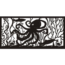 Ahtapot ve Balıklar Oto Özel Yeni Sticker 30 x 15 cm