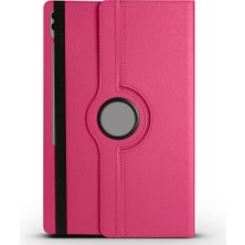Mastersonic Galaxy Tab S9 Ultra SM-X910 Uyumlu Mtsc Dönebilen Standlı Kılıf-Pembe Koyu