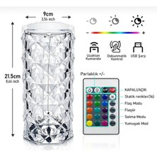 Kristal LED Kumandalı ve Dokunmatik Masa Lambası