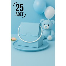 Bymeyla 25 Adet Konsept Özel Tasarım Mavi Hediye Kutusu Çanta Boş Karton Hediye Paketi Hediyelik