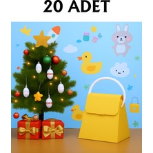 Bymeyla 20 Adet Konsept Özel Tasarım Sarı Hediye Kutusu Çanta Boş Karton Hediye Paketi Hediyelik