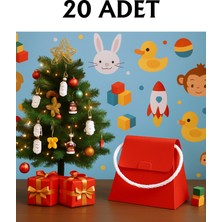 Bymeyla 20 Adet Konsept Özel Tasarım Kırmızı Hediye Kutusu Çanta Boş Karton Hediye Paketi Hediyelik