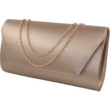 Bronz Abiye Çanta. Bronz Kadın Abiye Çanta. Abiye Bronz Kumaş Davet Gece Portföy Clutch Çanta.