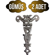 Kelebek Büyük Gümüş Dolap Menteşesi Mobilya Kutu Menteşesi(Gümüş)(En:4cm Boy:7cm)