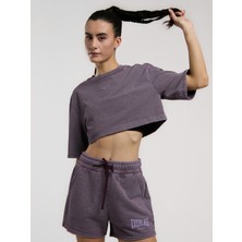 Everlast Bronx 1910 Oversize Mor Crop Kadın Tişört