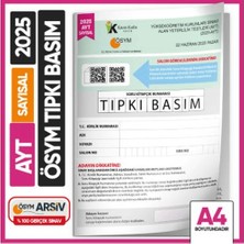 2025 Yks-Ayt Sayısal (Say) Ösym Tıpkı Basım Çıkmış Soru Deneme Kitapçığı