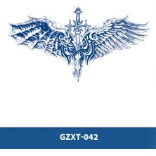 GZXT-042 Yarı Kalıcı Kanat ve Kılıç Desen Göğüs Dövme-Tatto