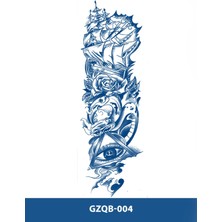 Tattoo GZQB-004 Yarı Kalıcı Gemi ve Göz Desen Kol Dövmesi