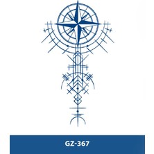 Tattoo GZ-367 Orta Boy Yarı Kalıcı Pusula Şematik Desen Dövme