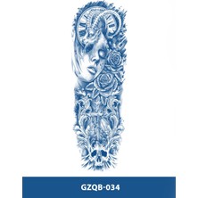 Tattoo GZQB-034 Yarı Kalıcı Keçi Kadın ve Gül Desen Kol Dövmesi