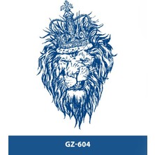 GZ-604 Orta Boy Yarı Kalıcı Taçlı Aslan Desen Dövme