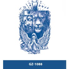 Tattoo GZ-1088 Orta Boy Yarı Kalıcı Aslan ve Kanatlı Kadın Desen Dövme