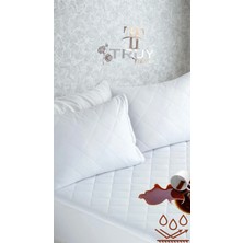 Kapitone Sıvı Geçirmez Yastık Alezi Beyaz 50X70 - Beyaz