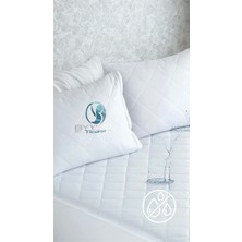 Kapitone Sıvı Geçirmez Yastık Alezi Beyaz 50X70 - Beyaz