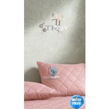 Kapitone Sıvı Geçirmez Yastık Alezi Pudra 50X70 - Pudra