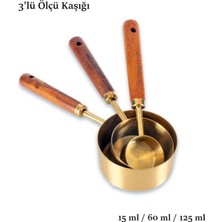 Paslanmaz Çelik Ölçü Kaşığı 3'lü Set 15 Ml, 60 Ml, 125 Ml, Dayanıklı ve Kullanışlı.