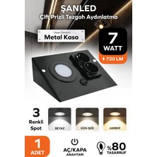 ŞANLED Dolap & Tezgah
Altı 7W 3 Renkli  Siyah Çift Prizli  Metal Led Aydınlatma