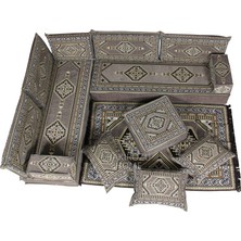Şark Köşesi Takımı (20 cm Minder Kalınlığı) Gri Yahyalı Modeli 14 Parça