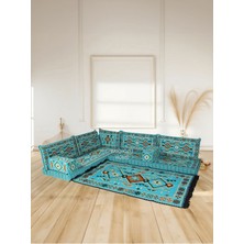 Şark Köşesi Takımı Turkuaz Anadolu Modeli Koltuk Takımı Sünger Dahil 10 Parça